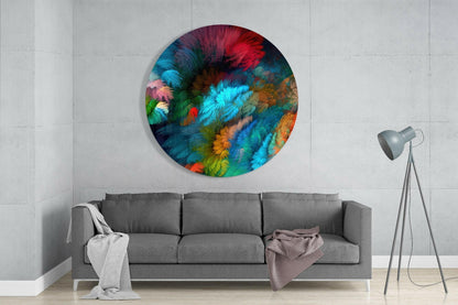 Rainbow Feather Glass Wall Art