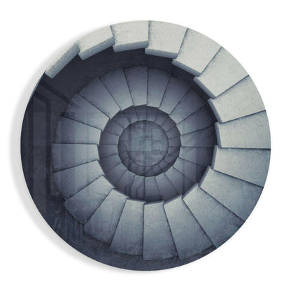 Staircase abstract glass wall art geometric design