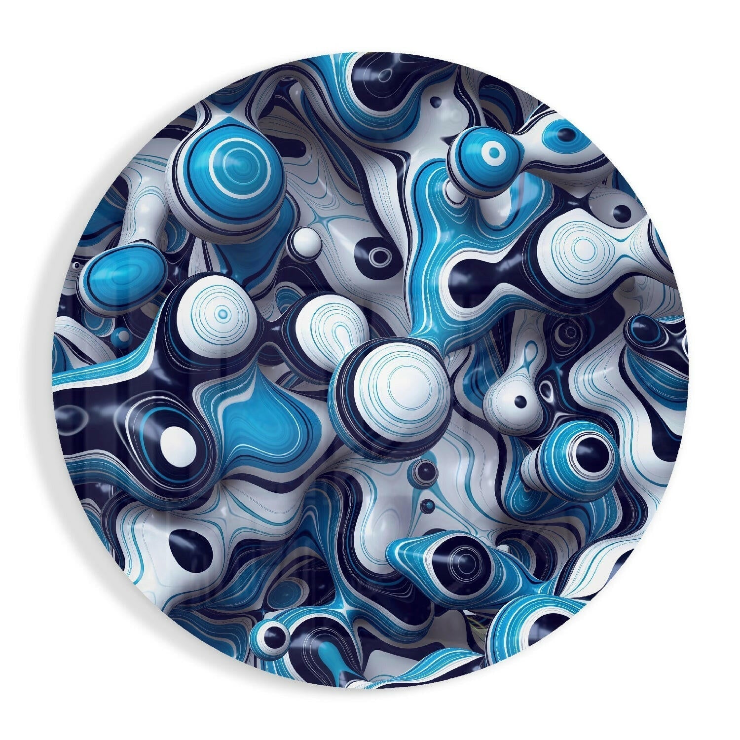 Elegant Blue Mix glass wall art print