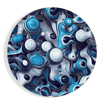 Elegant Blue Mix glass wall art print