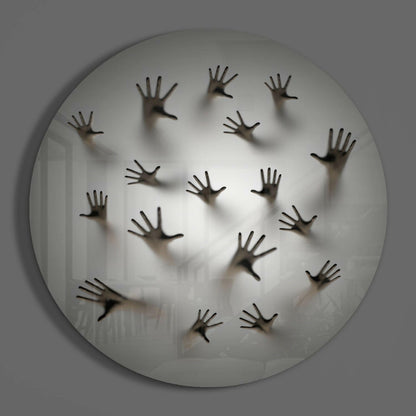 Ghost Hands Behind Screen Glass Wall Art