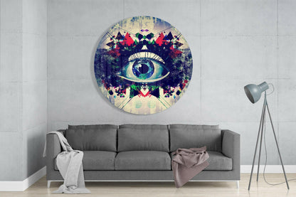 Blue Evil Eye Mosaic Glass Wall Art