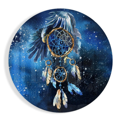 Eagle dreamcatcher glass wall art print
