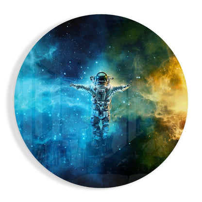 Astronaut glass wall art piece