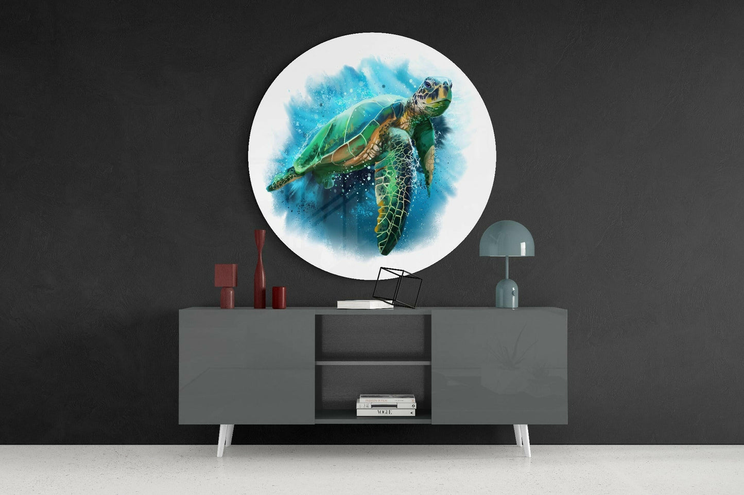 Sea Turtle Glass Wall Art