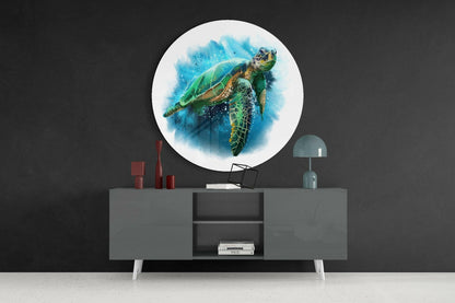 Sea Turtle Glass Wall Art