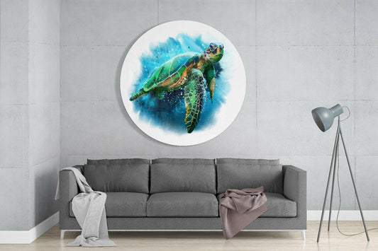 Sea Turtle Glass Wall Art