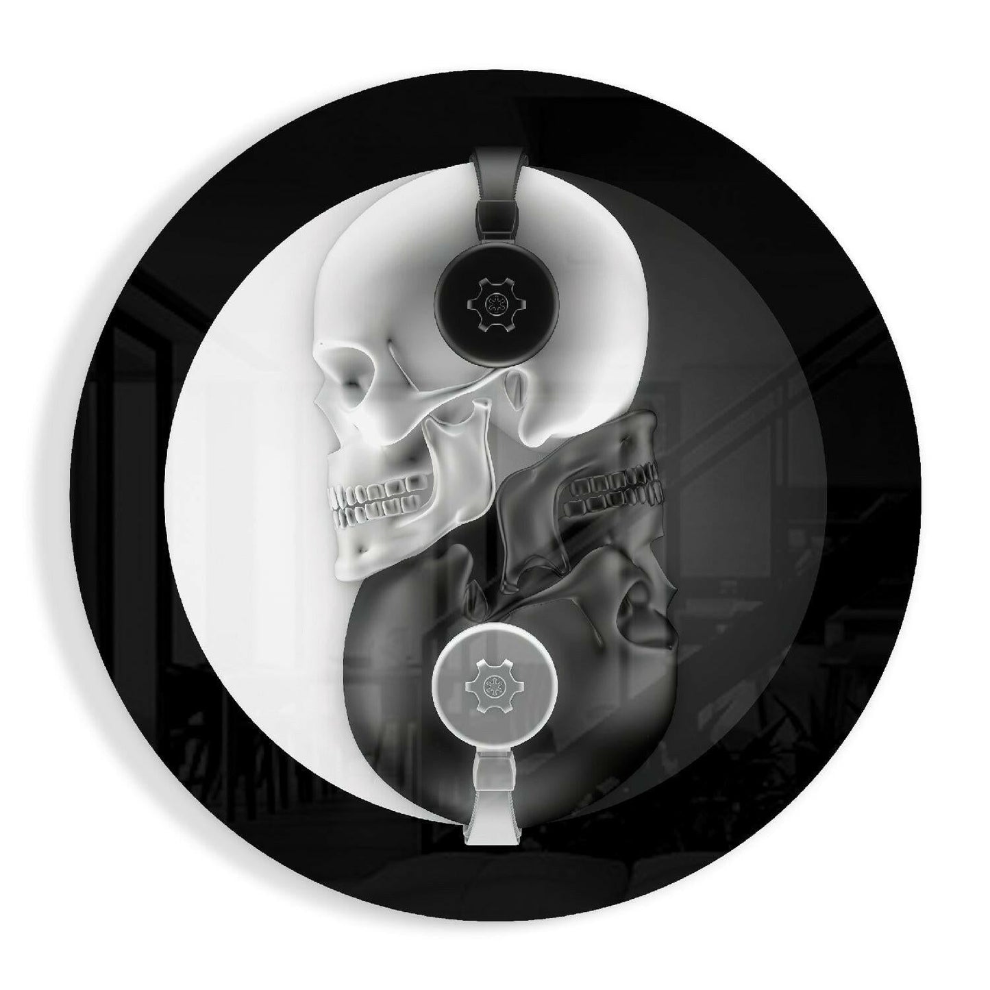 Black and white glass wall art modern decor