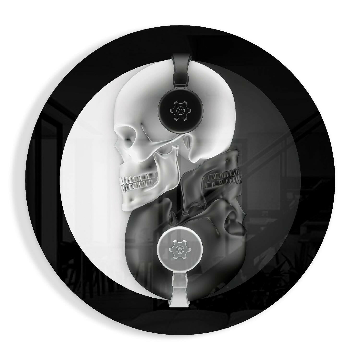 Black and white glass wall art modern decor