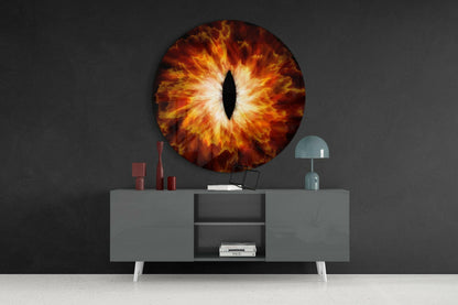 Amber Eye Explosion Glass Wall Art
