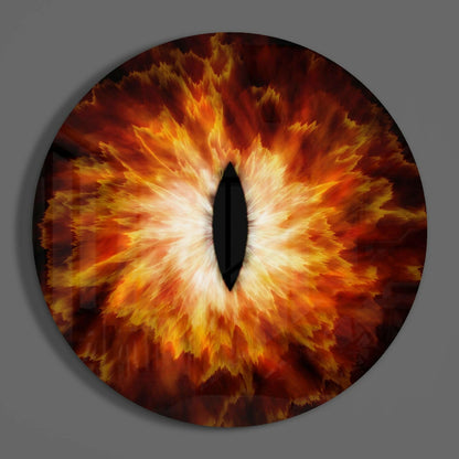 Amber Eye Explosion Glass Wall Art