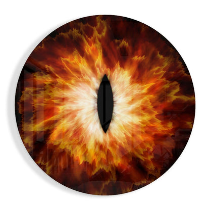 Amber eye explosion glass wall art