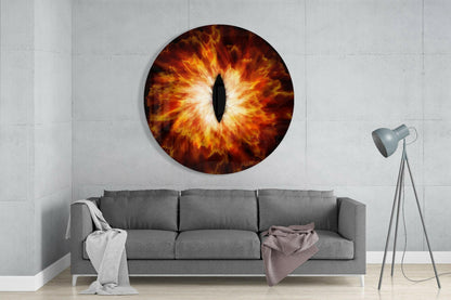 Amber Eye Explosion Glass Wall Art