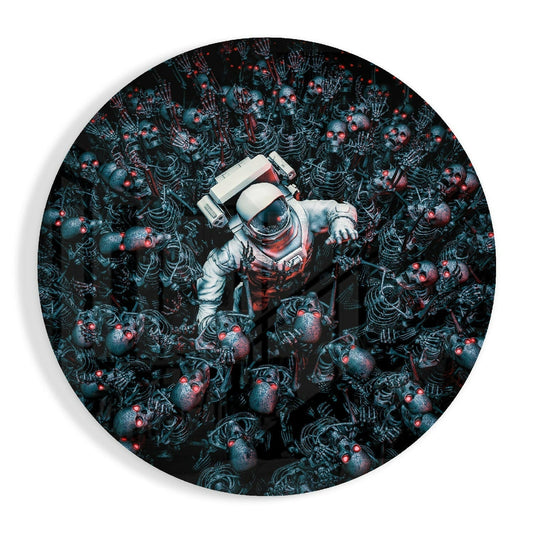 Android Cemetery sci-fi glass wall art print