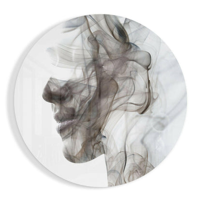 Wispy Smoke Face Glass Art