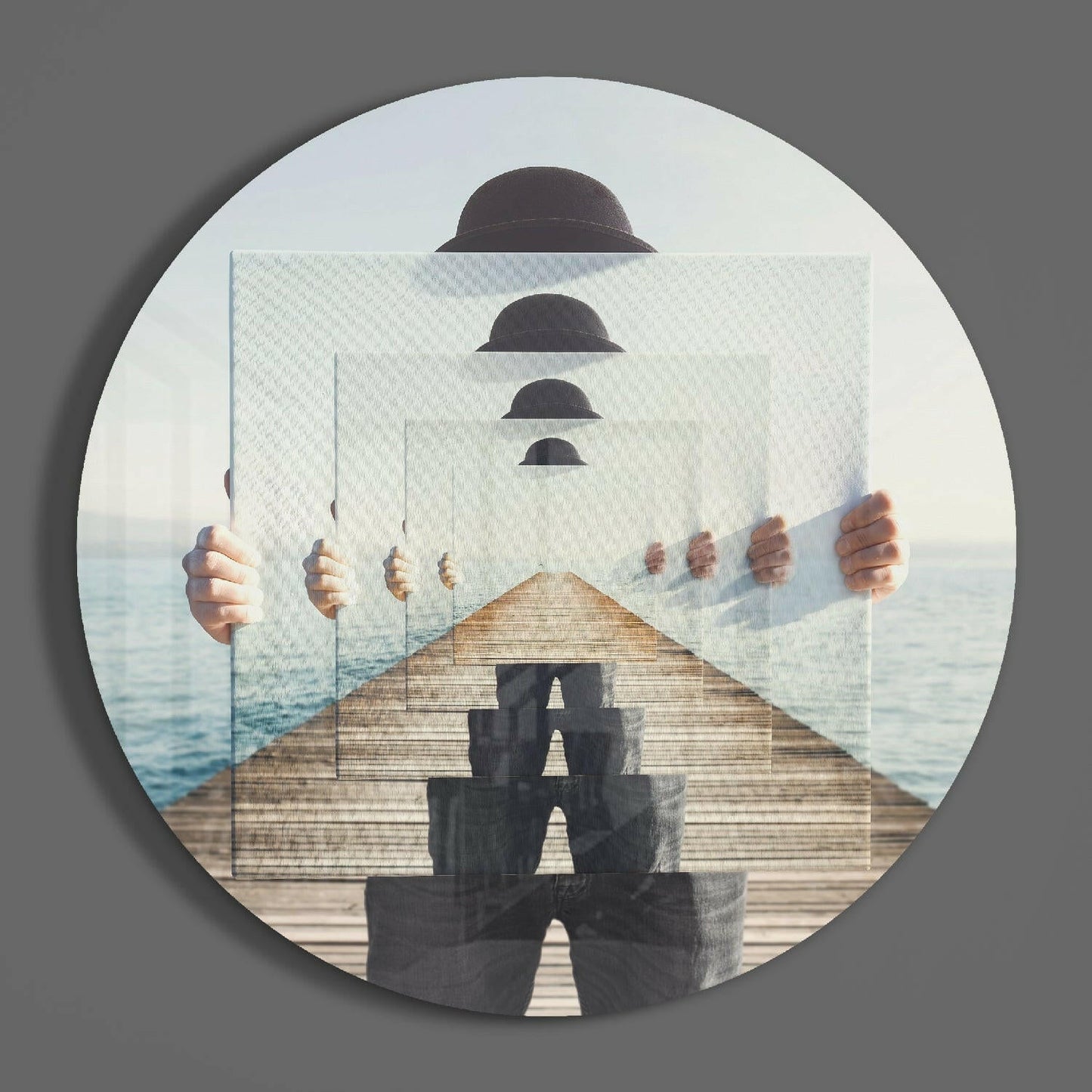 Seaside Dock Illusion Glass Wall Art