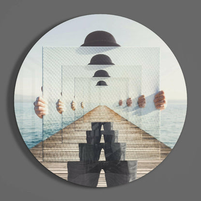 Seaside Dock Illusion Glass Wall Art