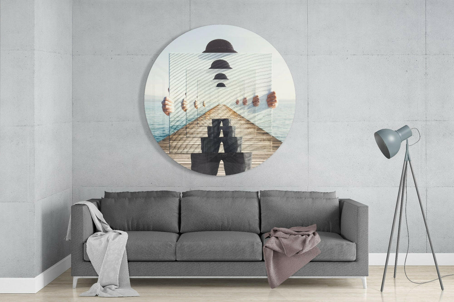 Seaside Dock Illusion Glass Wall Art