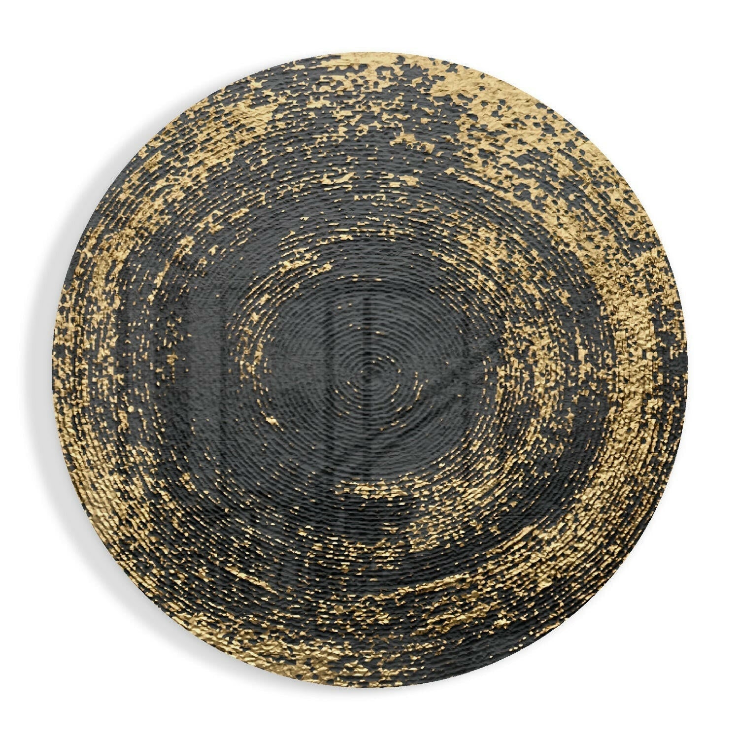 Metallic loop abstract tempered glass wall art