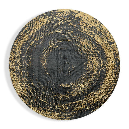 Metallic loop abstract tempered glass wall art