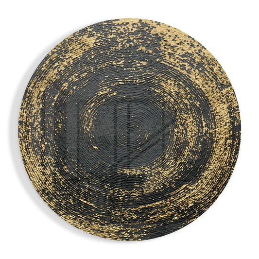 Metallic loop abstract tempered glass wall art