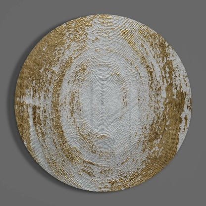 Golden Loop Abstract Glass Wall Art