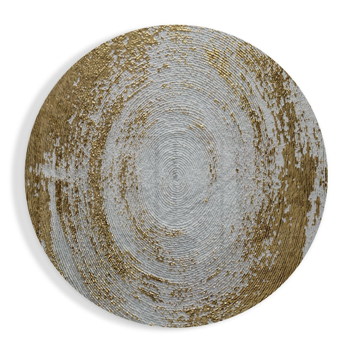 Golden loop abstract tempered glass wall art