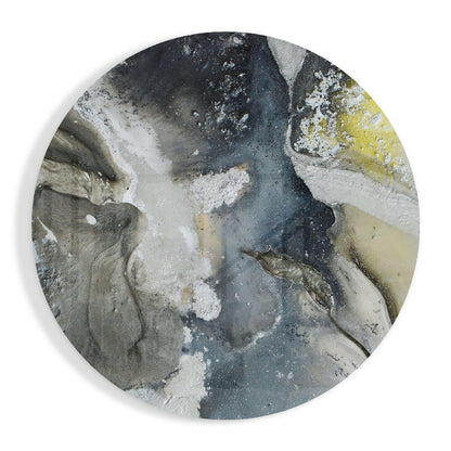 Slate Gray and Yellow Marble glass wall art print in high-gloss tempered glass
