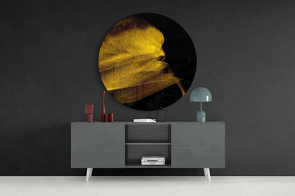 Yellow Abstract Glass Wall Art