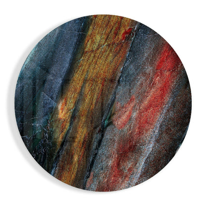 Golden Red Mineral Stone glass wall art with natural stone pattern