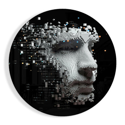 Being Human glass wall art pixelated conceptual design