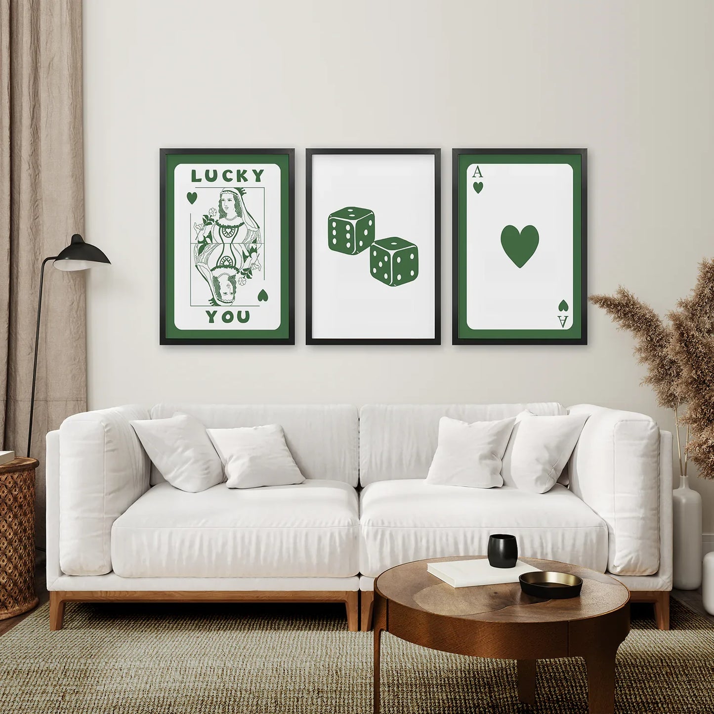 Vintage Poker Card Wall Art Set of 3, Retro Prints