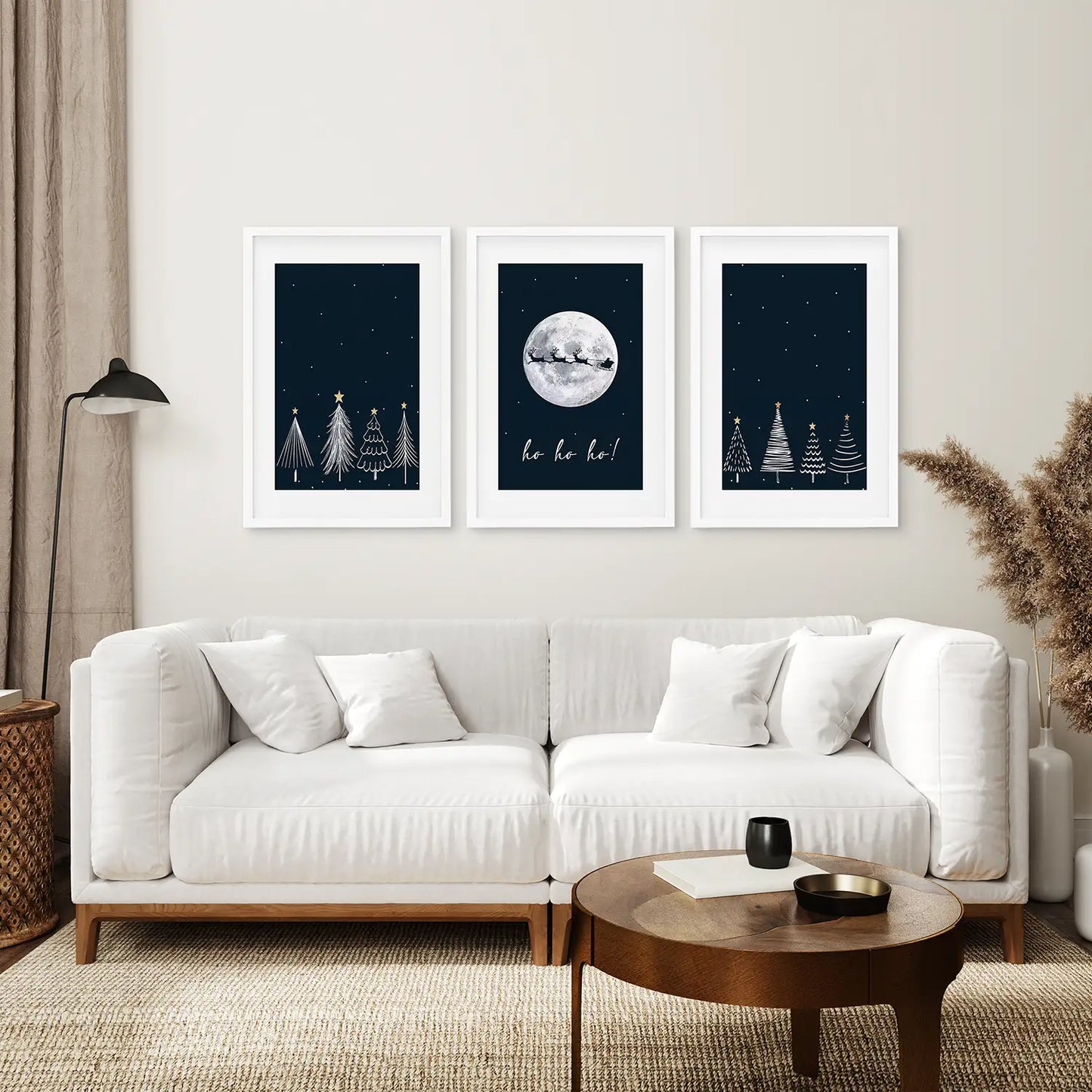 Winter Nordic Landscape Christmas Wall Art Set of 3