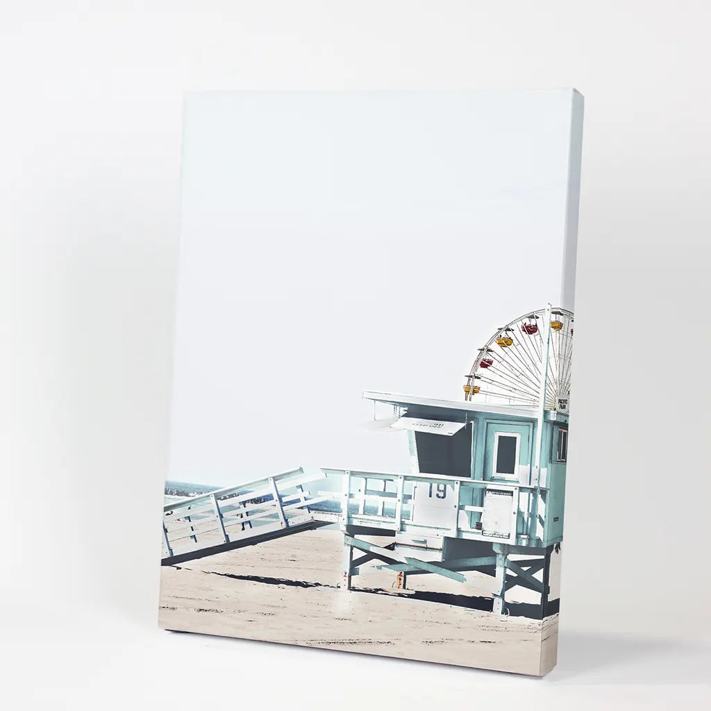 Santa Monica Beach Wall Art Print, Pier Ferris Wheel