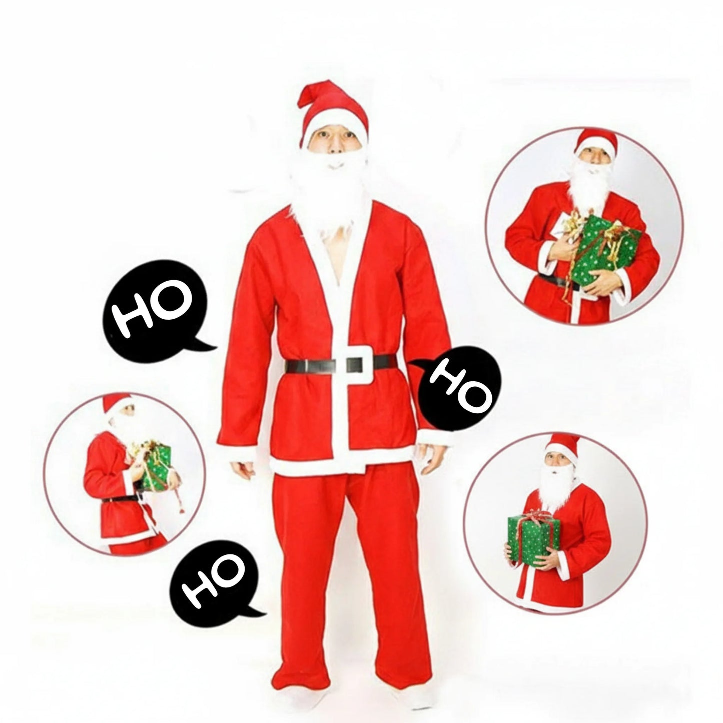 Santa Claus costume adult with traditional red and white color scheme