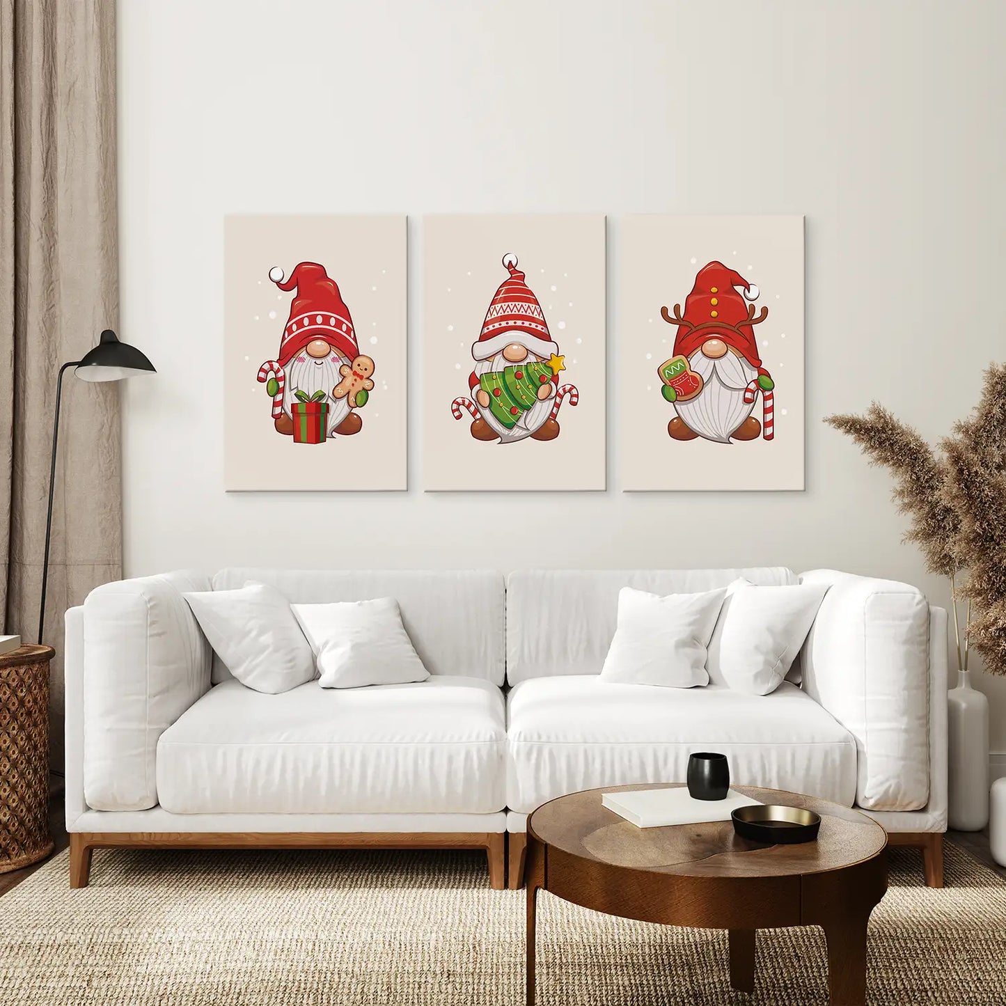 Christmas Gnomes Kids Room Wall Art Set of 3