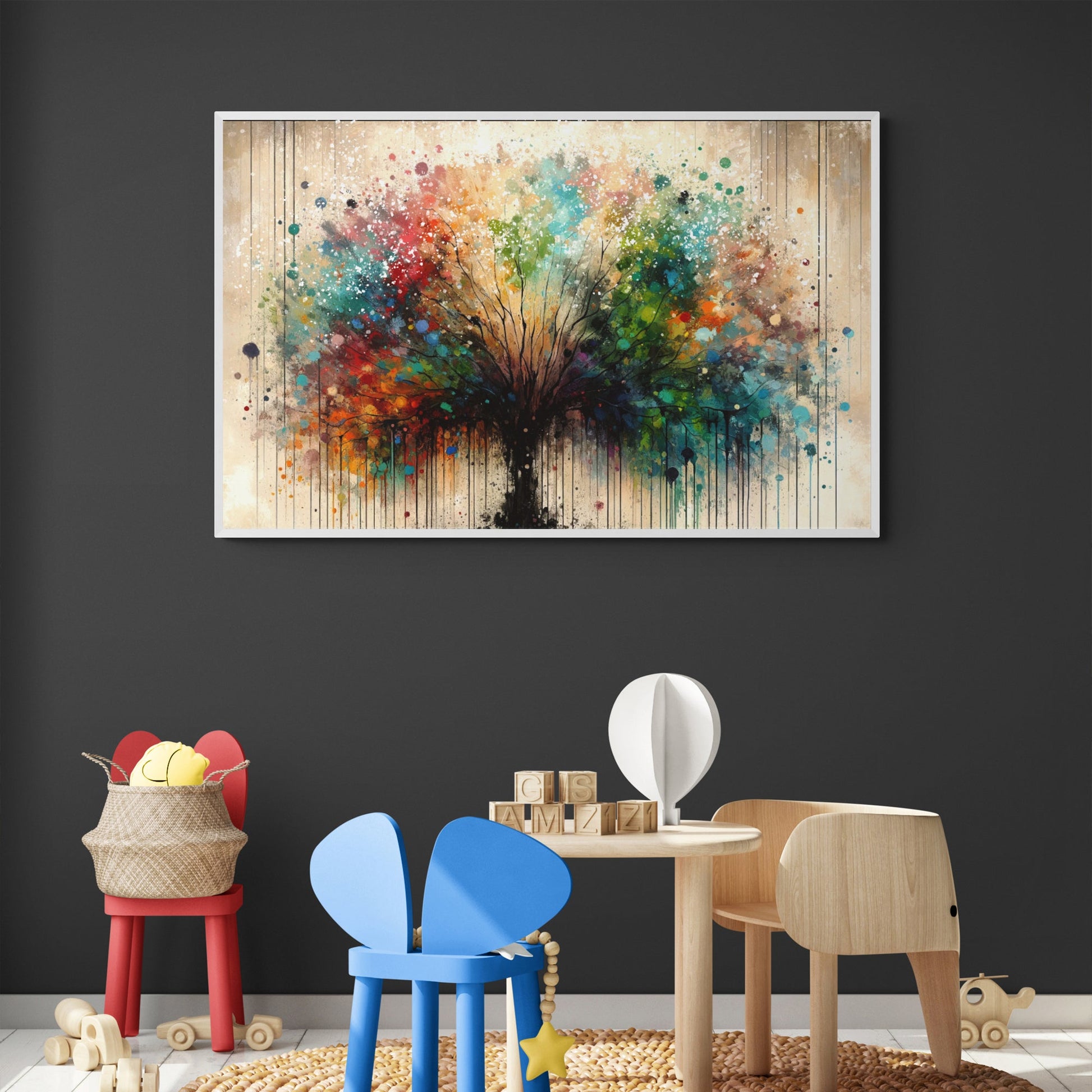 Season Spectrum colorful multi-season tree canvas wall art