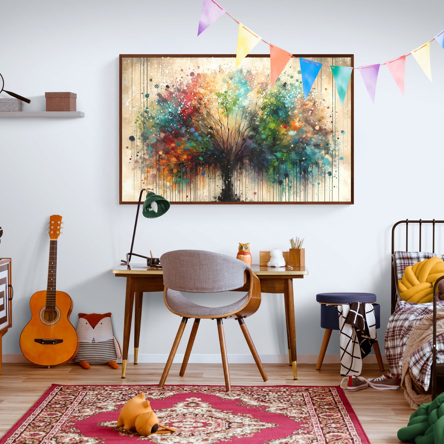 Season Spectrum Colorful Tree Canvas Wall Art