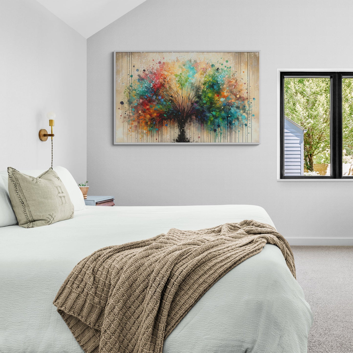Season Spectrum Colorful Tree Canvas Wall Art