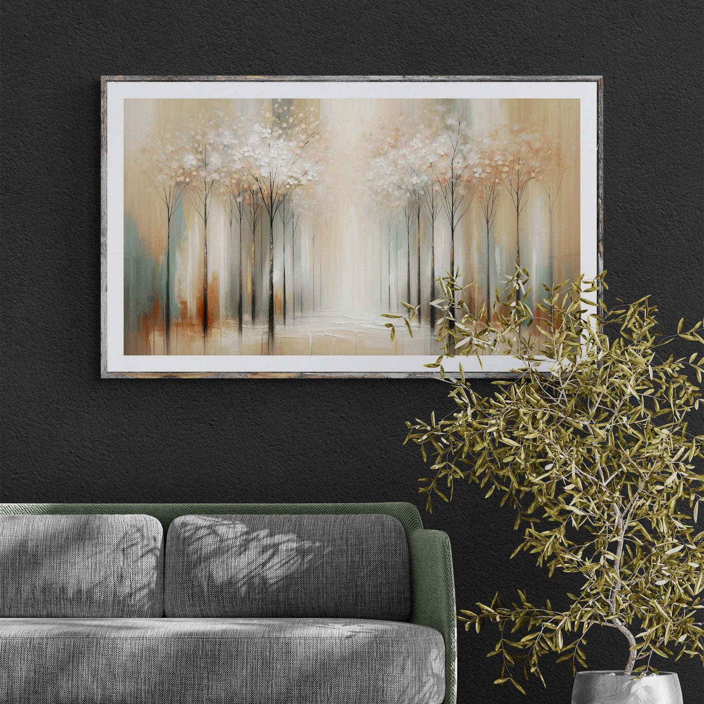 Serenity Bloom Soft Tree Landscape Canvas Wall Art