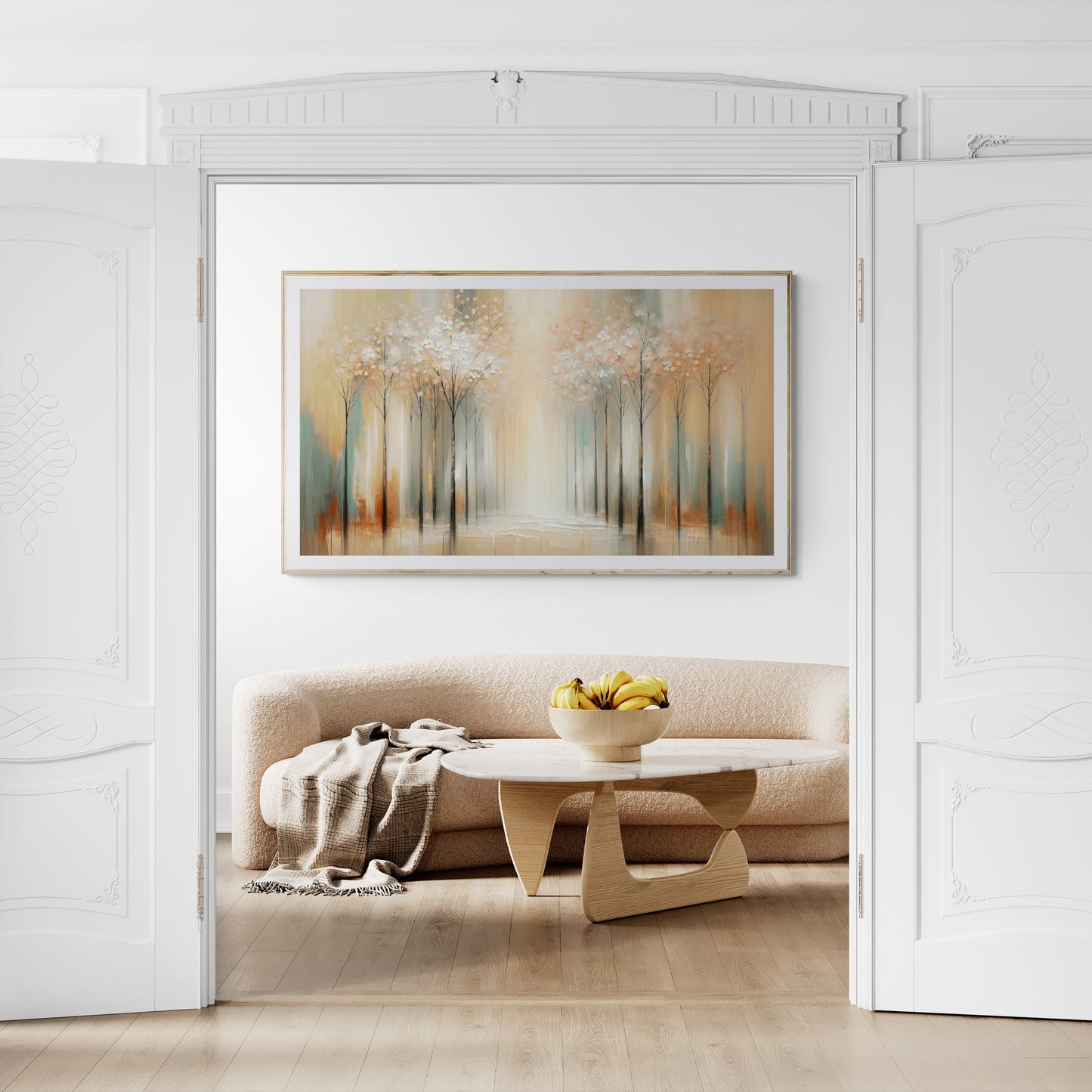 Serenity Bloom Soft Tree Landscape Canvas Wall Art