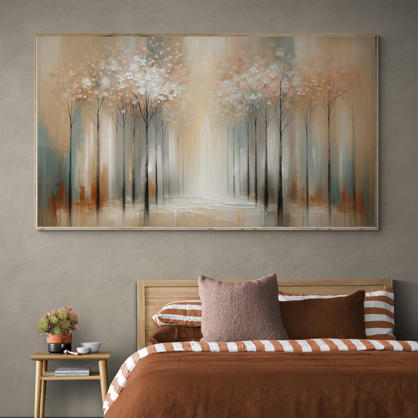 Serenity Bloom Soft Tree Landscape Canvas Wall Art