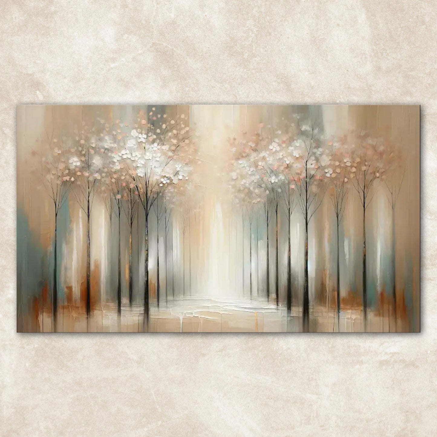 Serenity Bloom Soft Tree Landscape Canvas Wall Art
