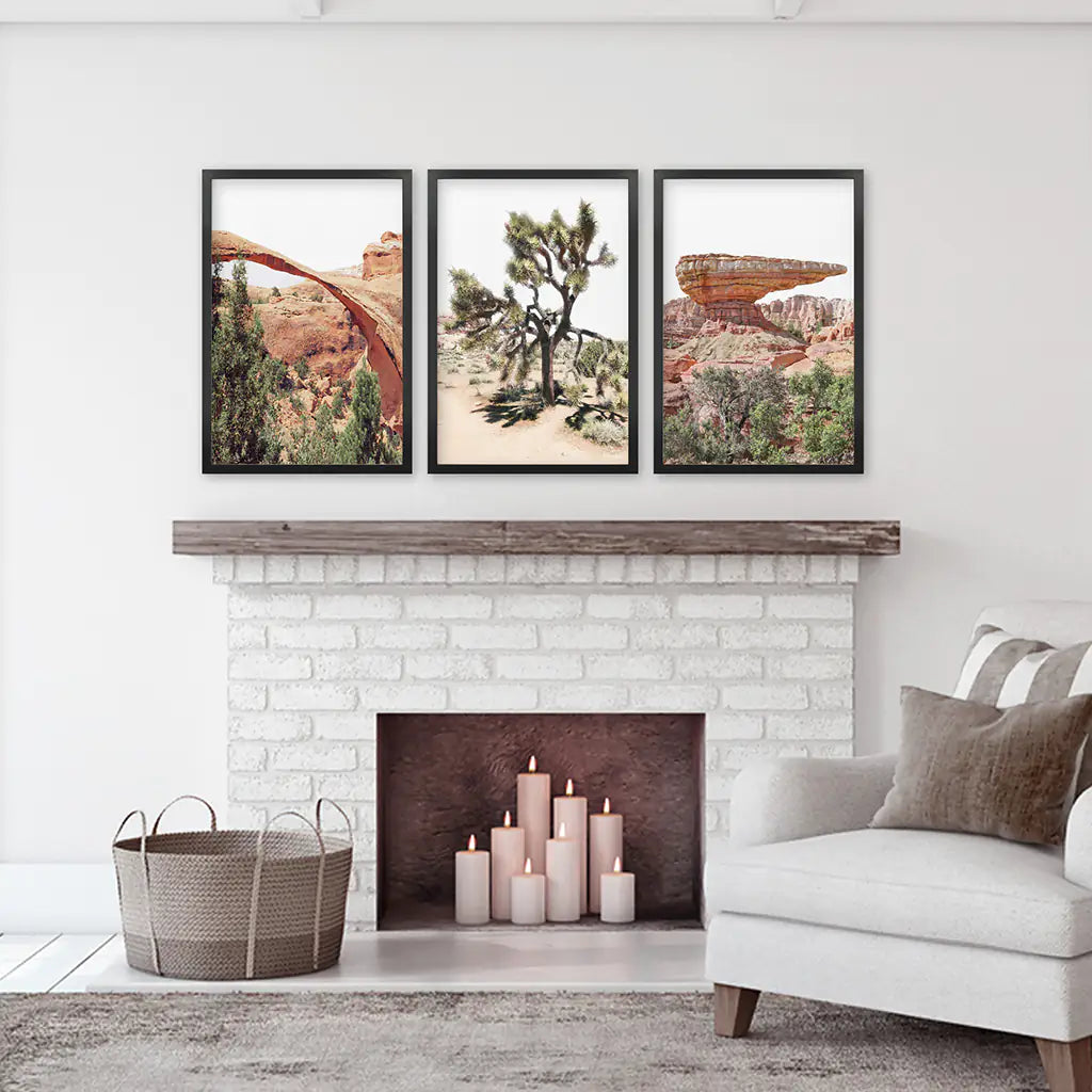 Desert National Park Wall Art Set of 3 Prints