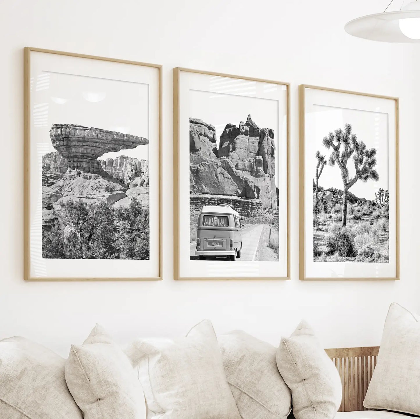 Black and White Desert Wall Art Set of 3 Prints