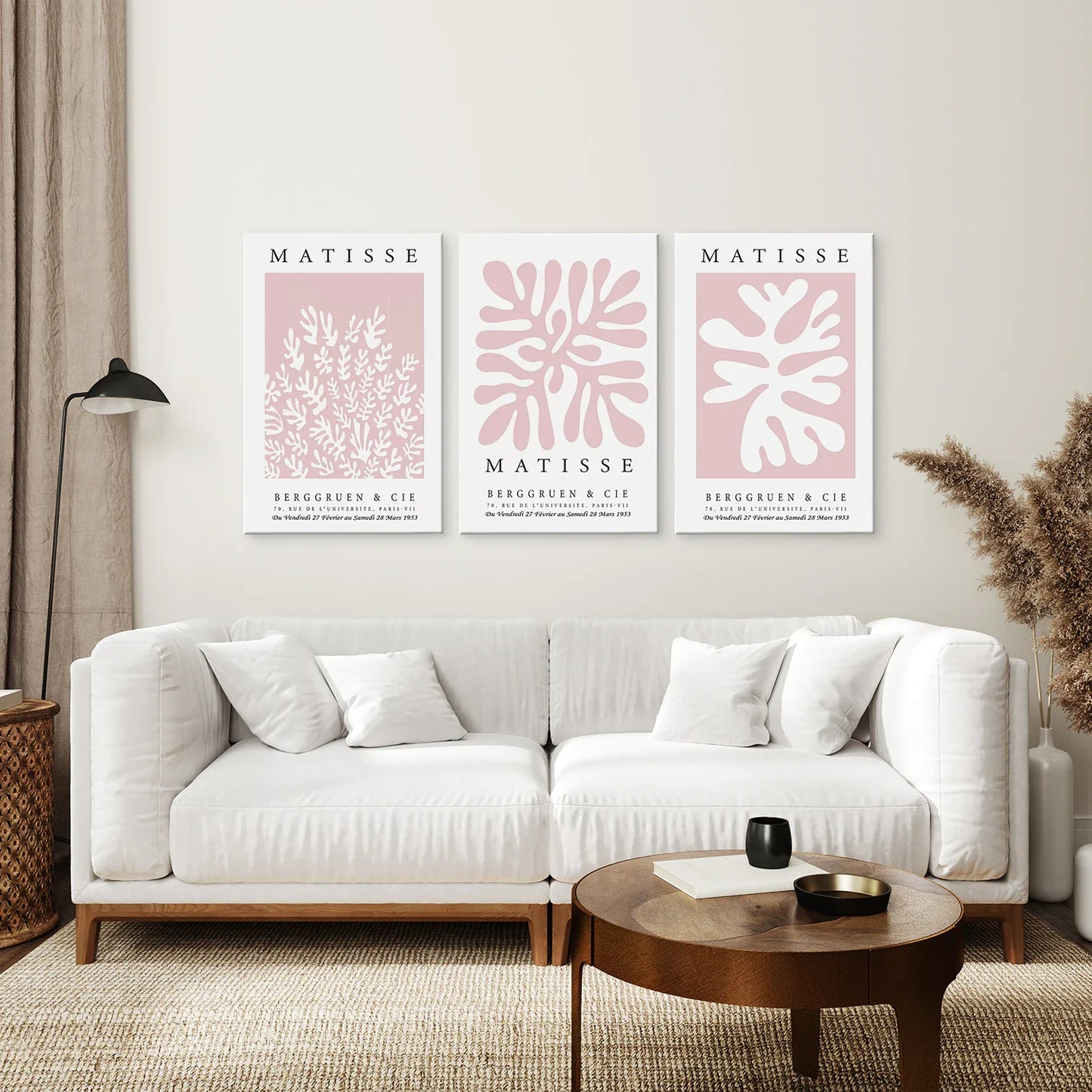Abstract Cut-Out Wall Art Set of 3, Pink Neutral Prints