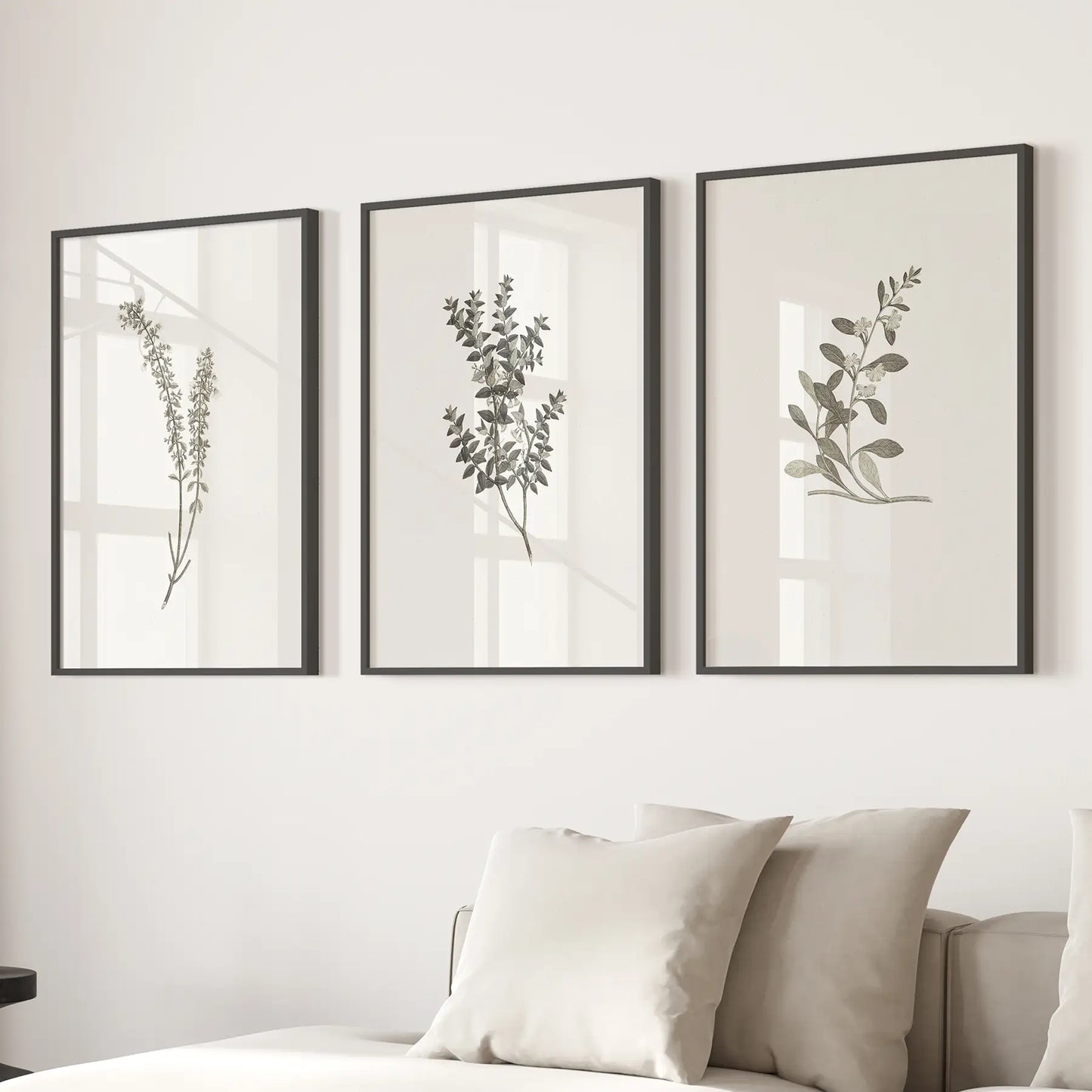 Vintage Floral 3 Piece Wall Art Rustic Botanical Set