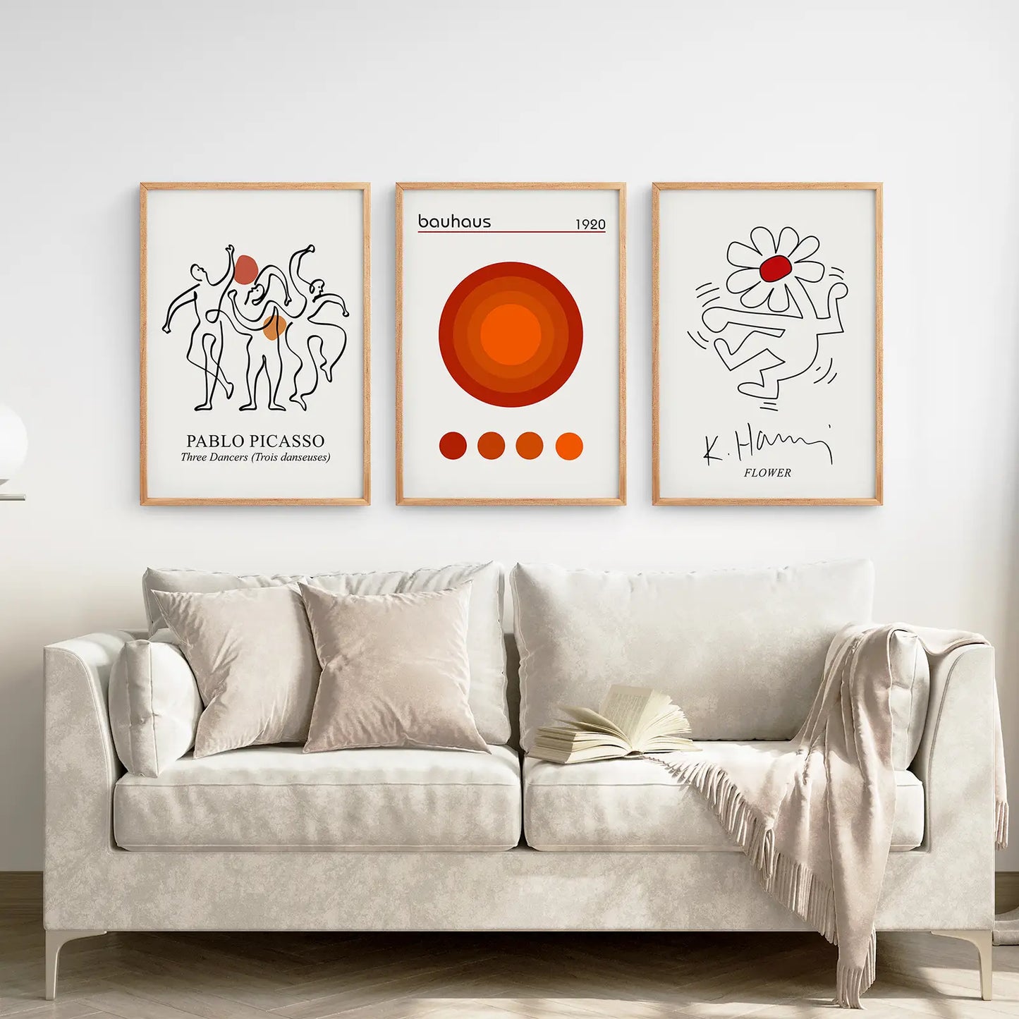 Abstract Line Art Wall Art Set of 3 Modern Prints