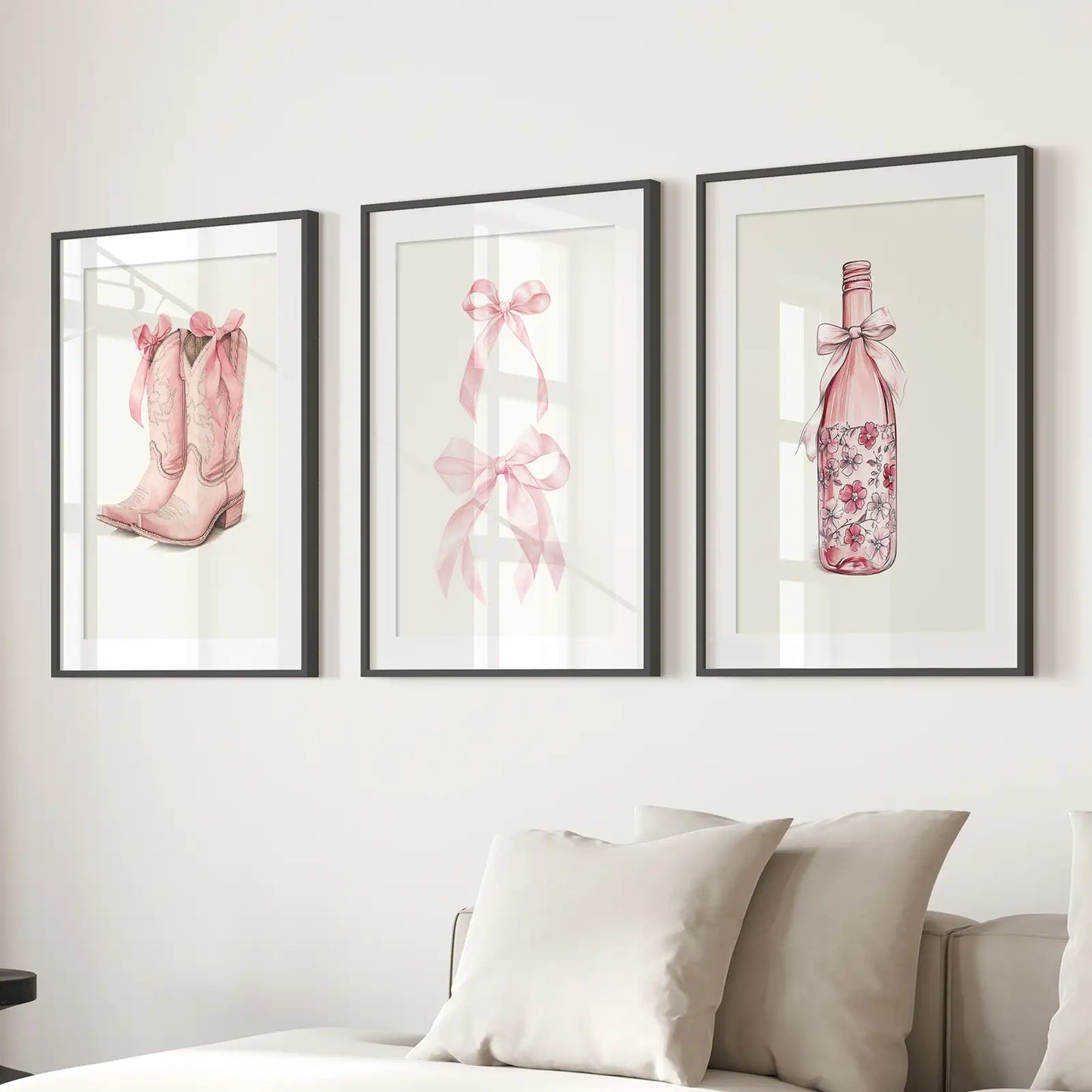 Cowgirl Boots Preppy Western Wall Art Poster Set