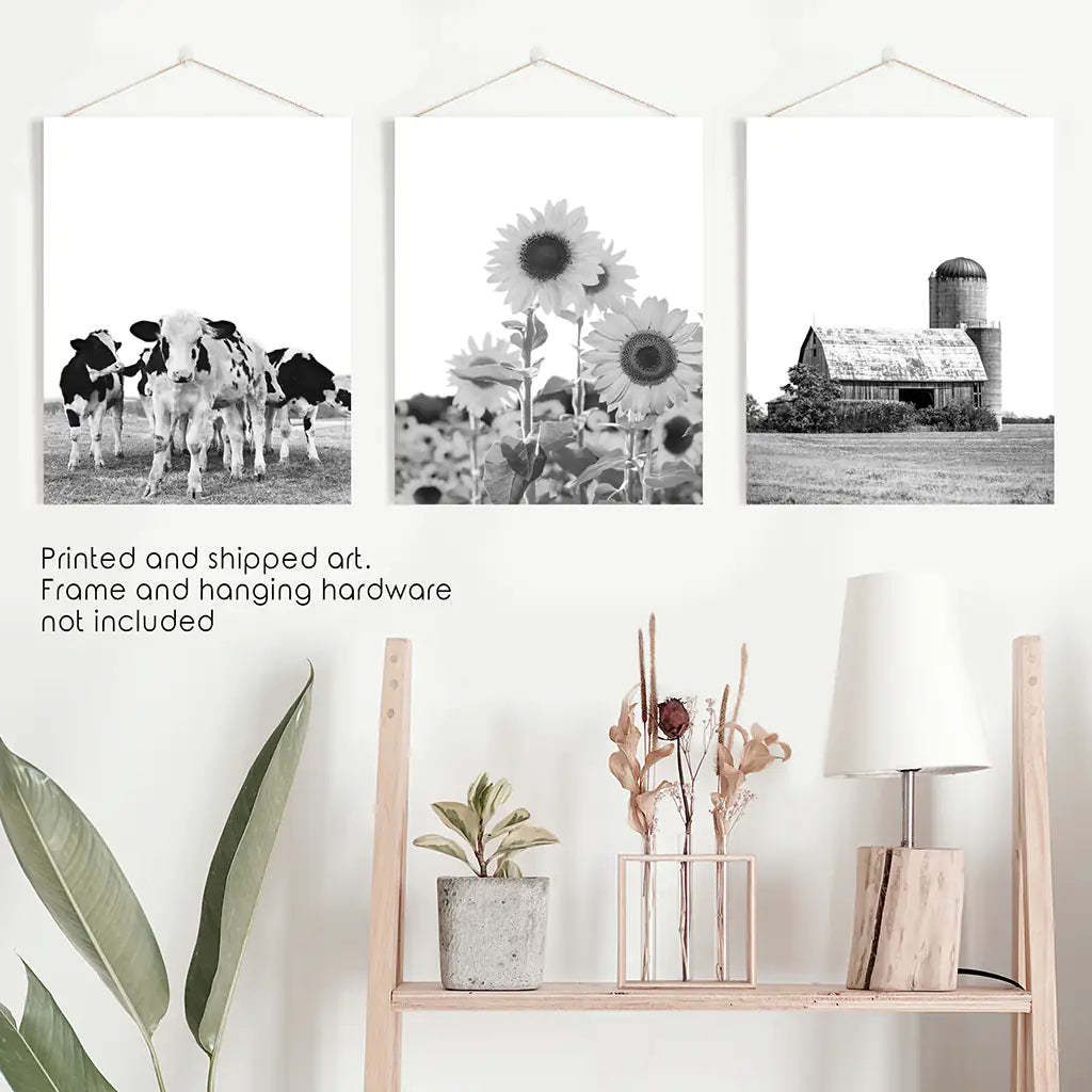 Green Monstera Leaf Wall Art, Tropical 3 Piece Set